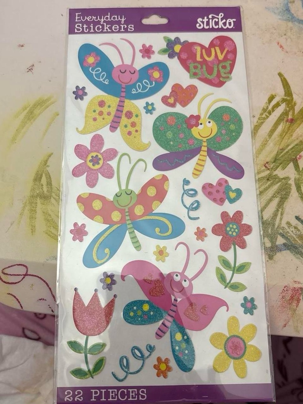 Everyday Stickers - Pink, Blue & Green Butterfly Home Design Stickers